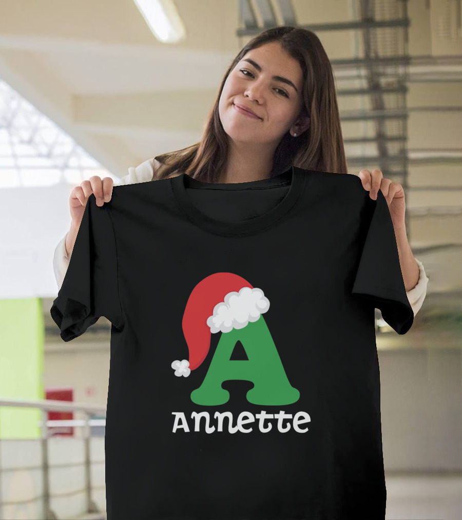Annette Christmas Personalized Santa Hat T-Shirt