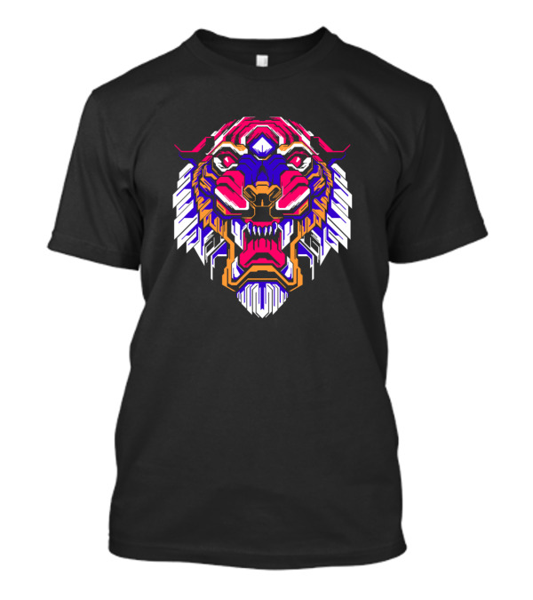 The Tiger Kaleidoscope Vibrant Geometric Face T-Shirt