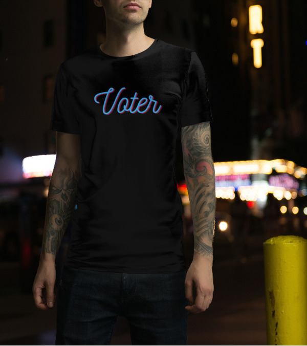 Voter Stylish Neon Text T-Shirt