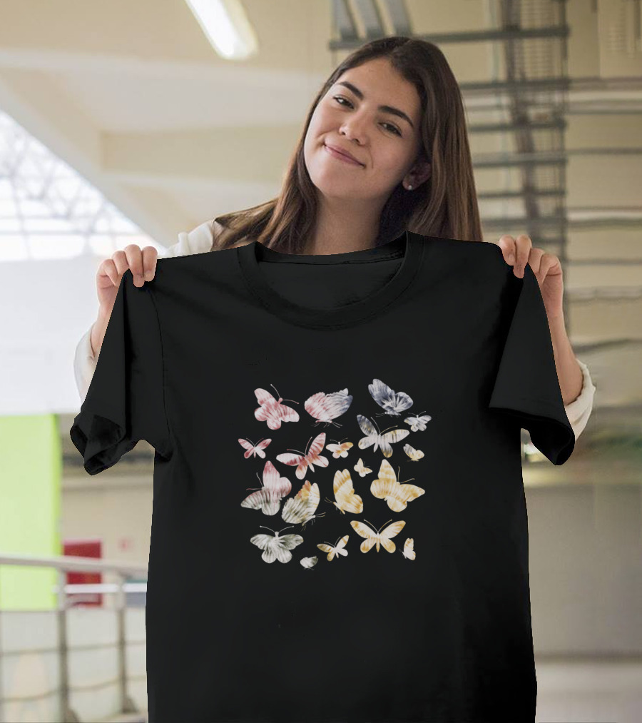 Tie Dye Butterfly Pattern Multicolor T-Shirt