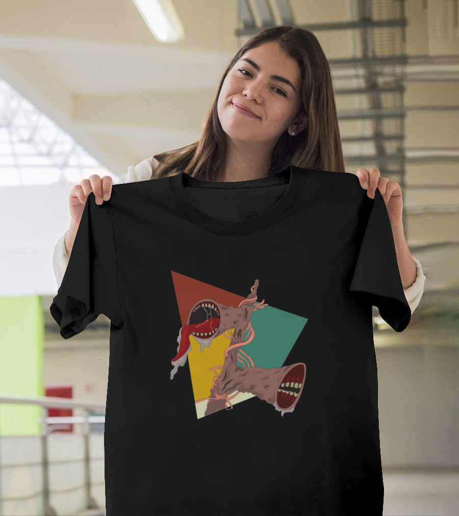 Siren Head Real Mythology Vintage Background Triangle Noise T-Shirt