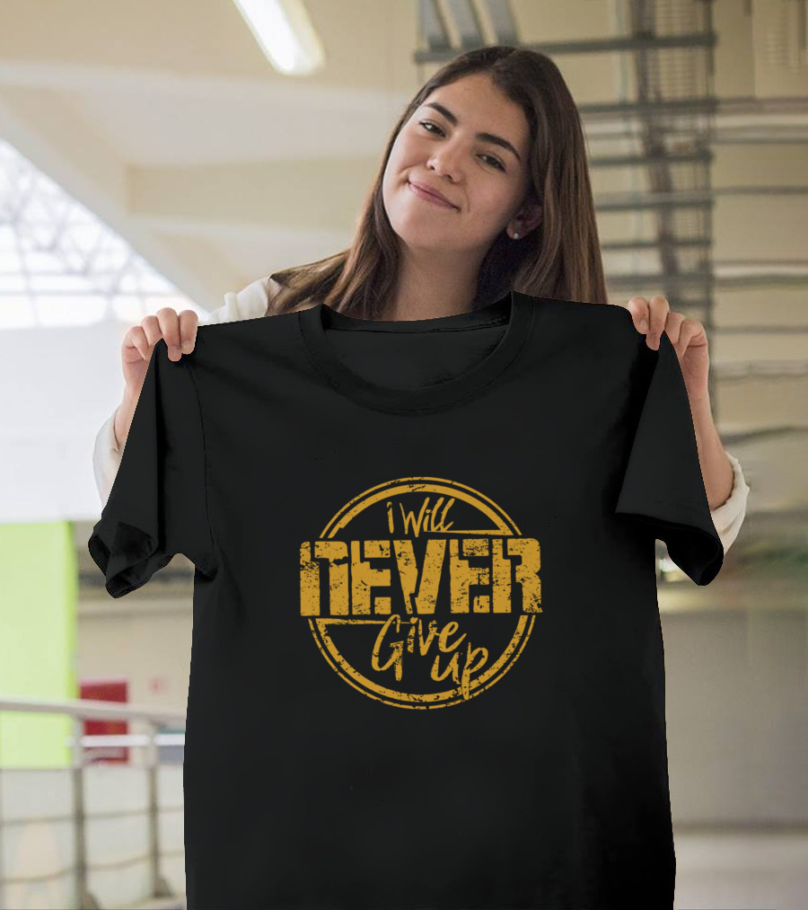 I Will Never Give Up COPD Awareness Gold T-Shirt