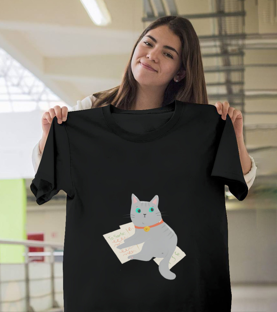 Live Your Extra Life Kitty To Santa Letter T-Shirt