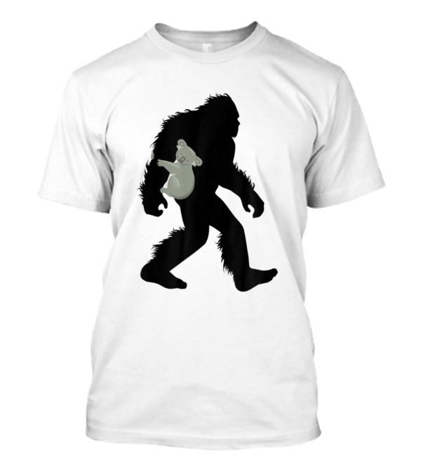 Bigfoot Sasquatch Carrying Koala Marsupial Animal T-Shirt