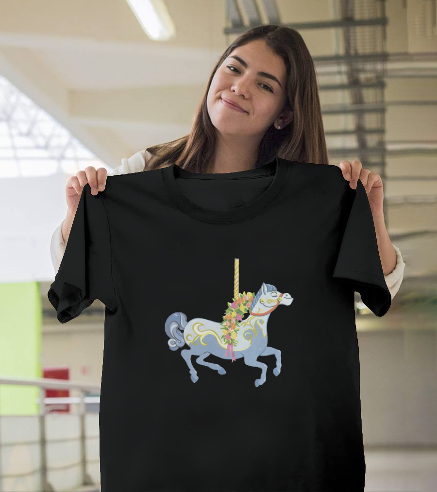 Jolly Holiday Carousel Horse Blossoms T-Shirt