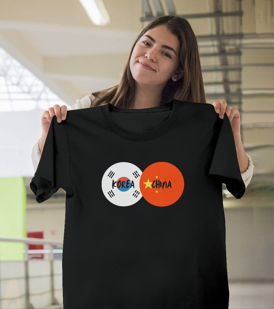 Korea China Flags Friendship T-Shirt