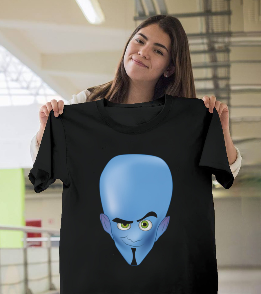 Megamind Blue Head with Green Eyes T-Shirt