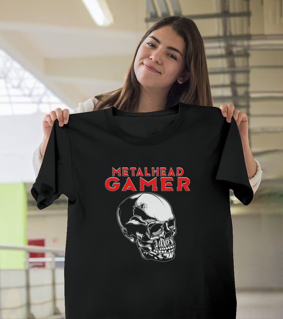 Metalhead Gamer Red Skull T-Shirt