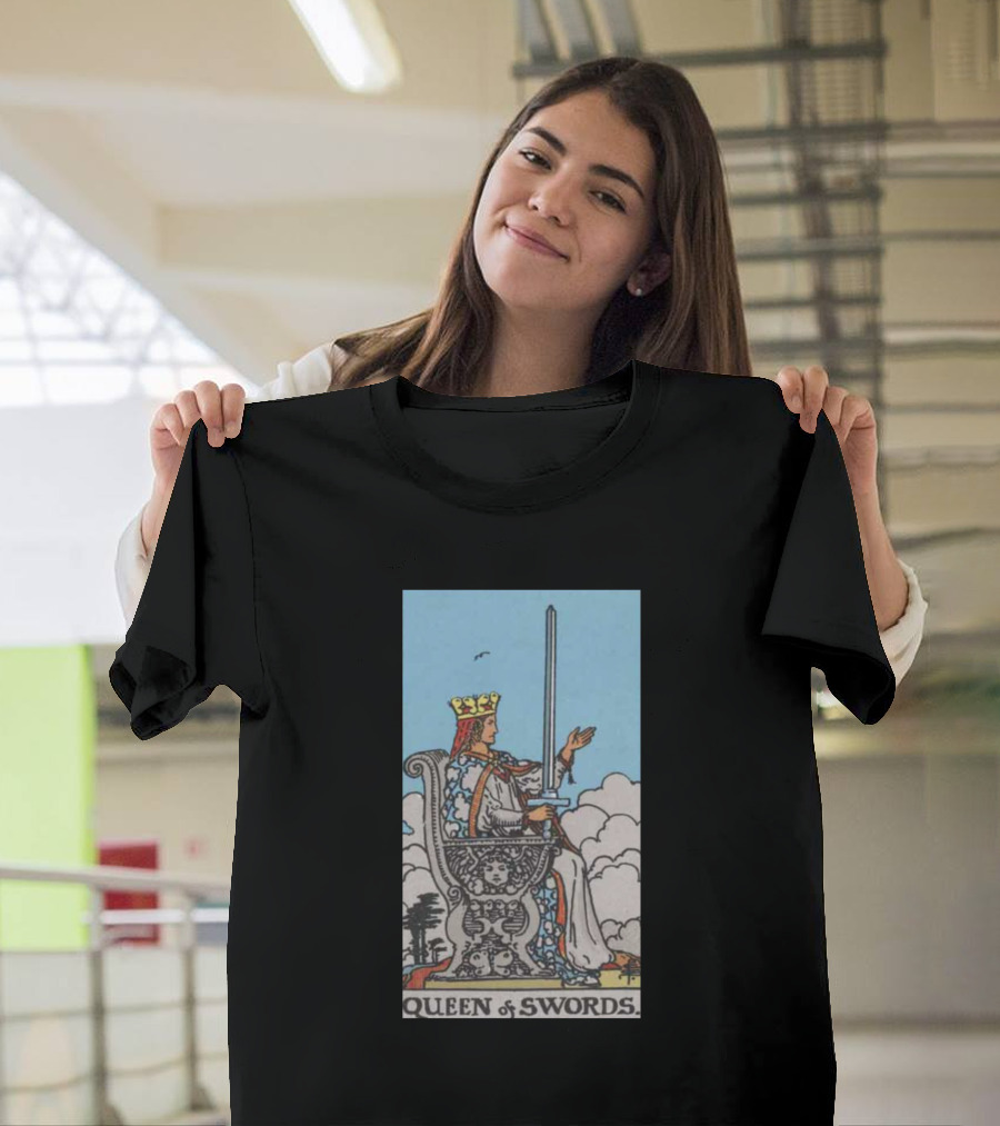 Rider Waite Tarot Queen of Swords Iconic Card T-Shirt