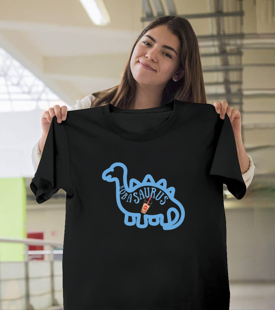 Boba Saurus Dinosaur With Bubble Tea T-Shirt