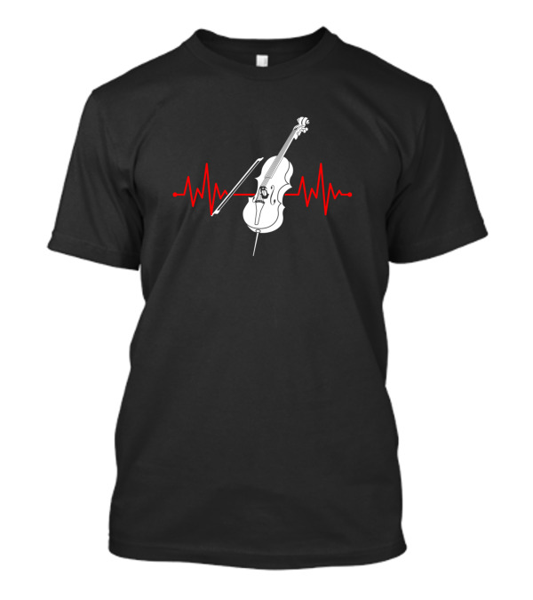 Heart Beat Line Cello Graphic For Cellists T-Shirt