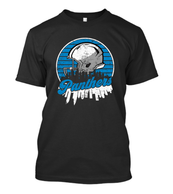 Panthers Football Skyline Helmet T-Shirt