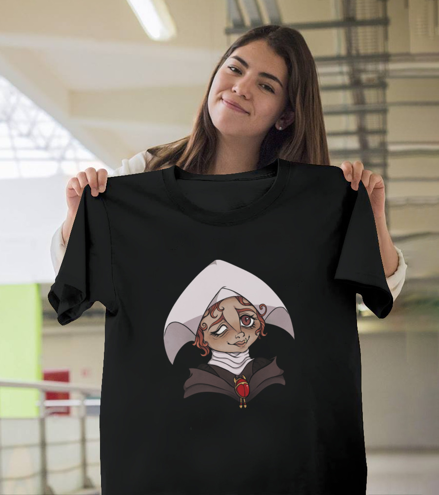 Procurator Volta Medieval Character with Red Jewel and White Veil T-Shirt