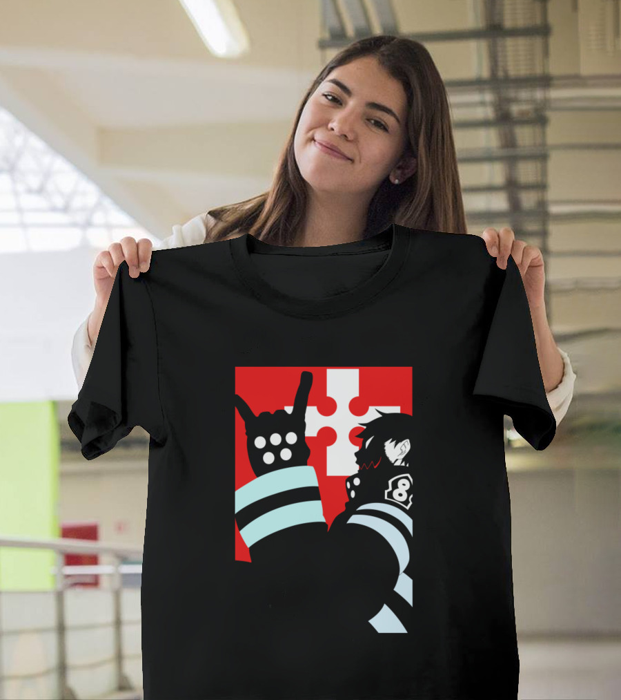 Shinra Kusakabe Enen No Shouboutai Fire Force Silhouette Pose T-Shirt