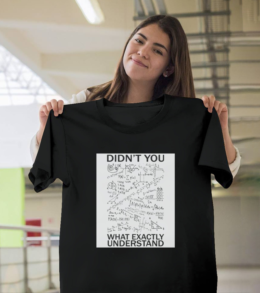 DIDN'T YOU WHAT EXACTLY UNDERSTAND Math Equations and Formulas T-Shirt