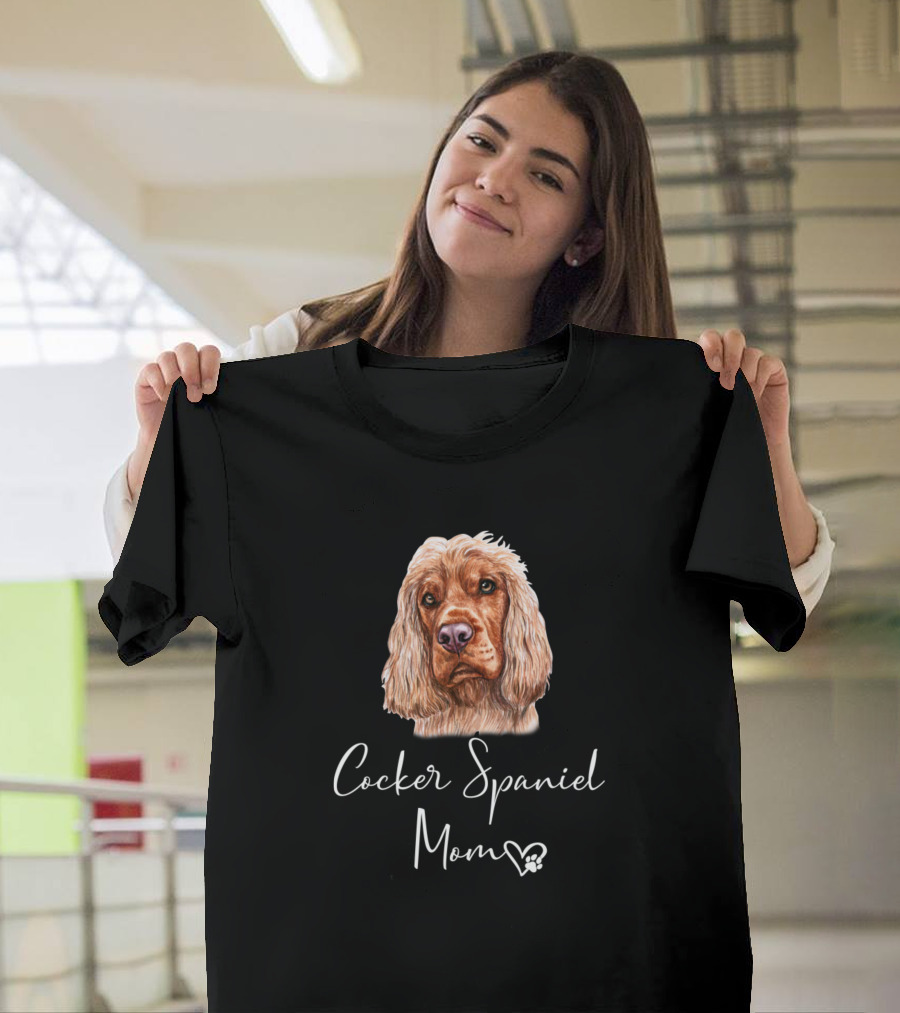 Cocker Spaniel Mom Heart Paw T-Shirt