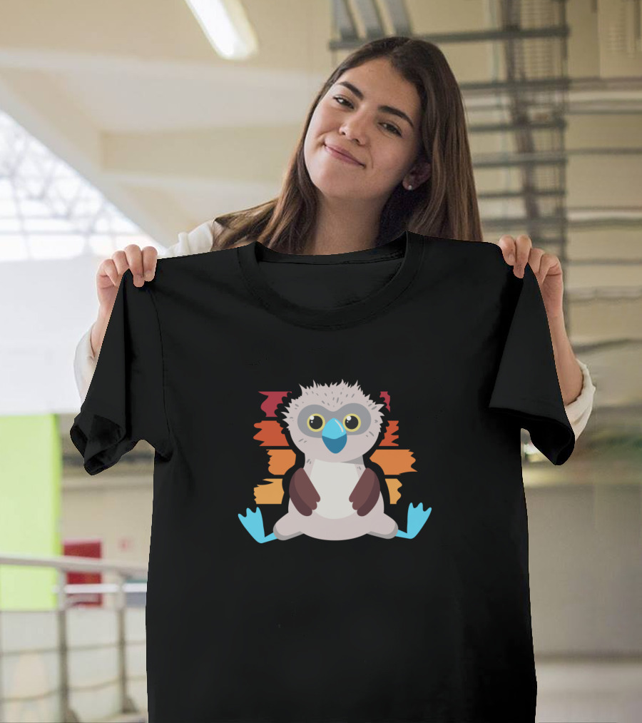 Dancing Booby Footed Blue Feet Bird Lover Vintage Sunset T-Shirt