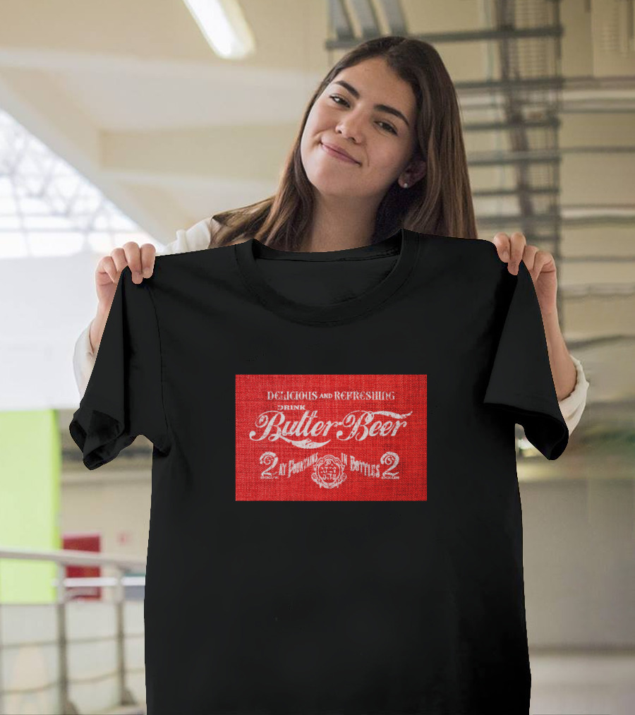 Delicious and Refreshing Drink Butter Beer By Fountain In Bottles T-Shirt