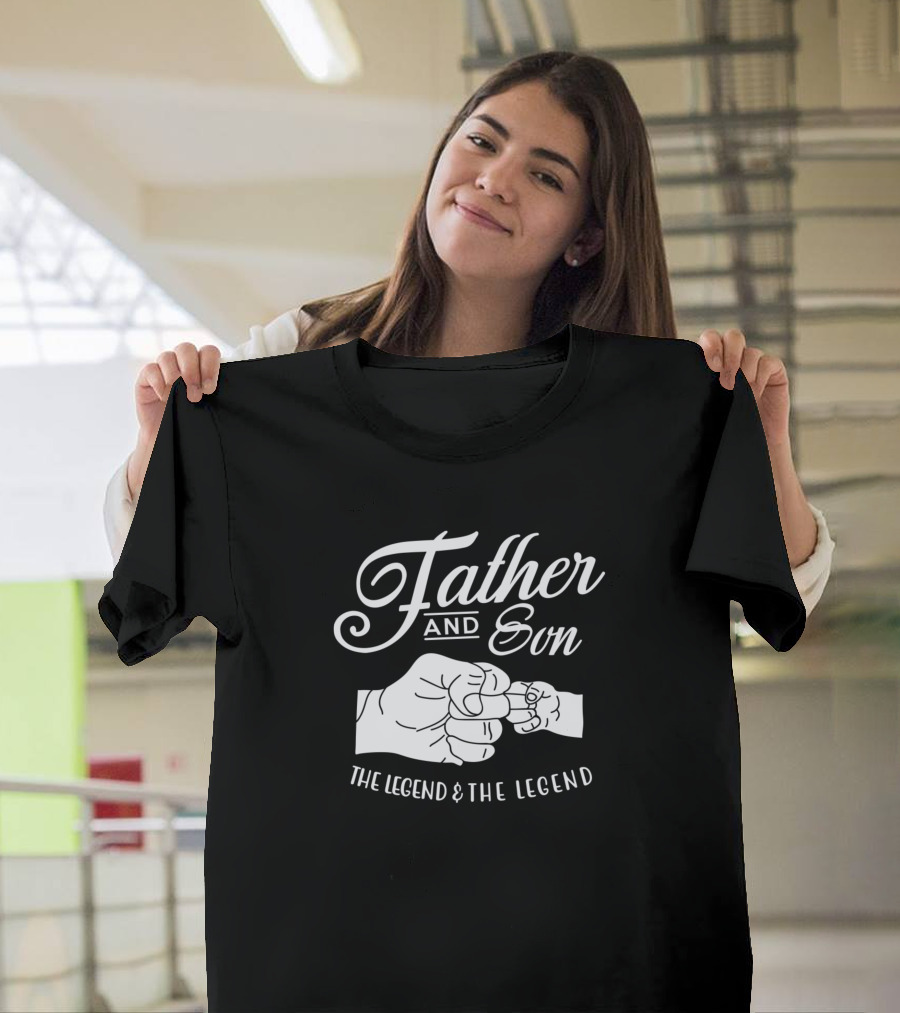 Father And Son Fist Bump The Legend and The Legend T-Shirt