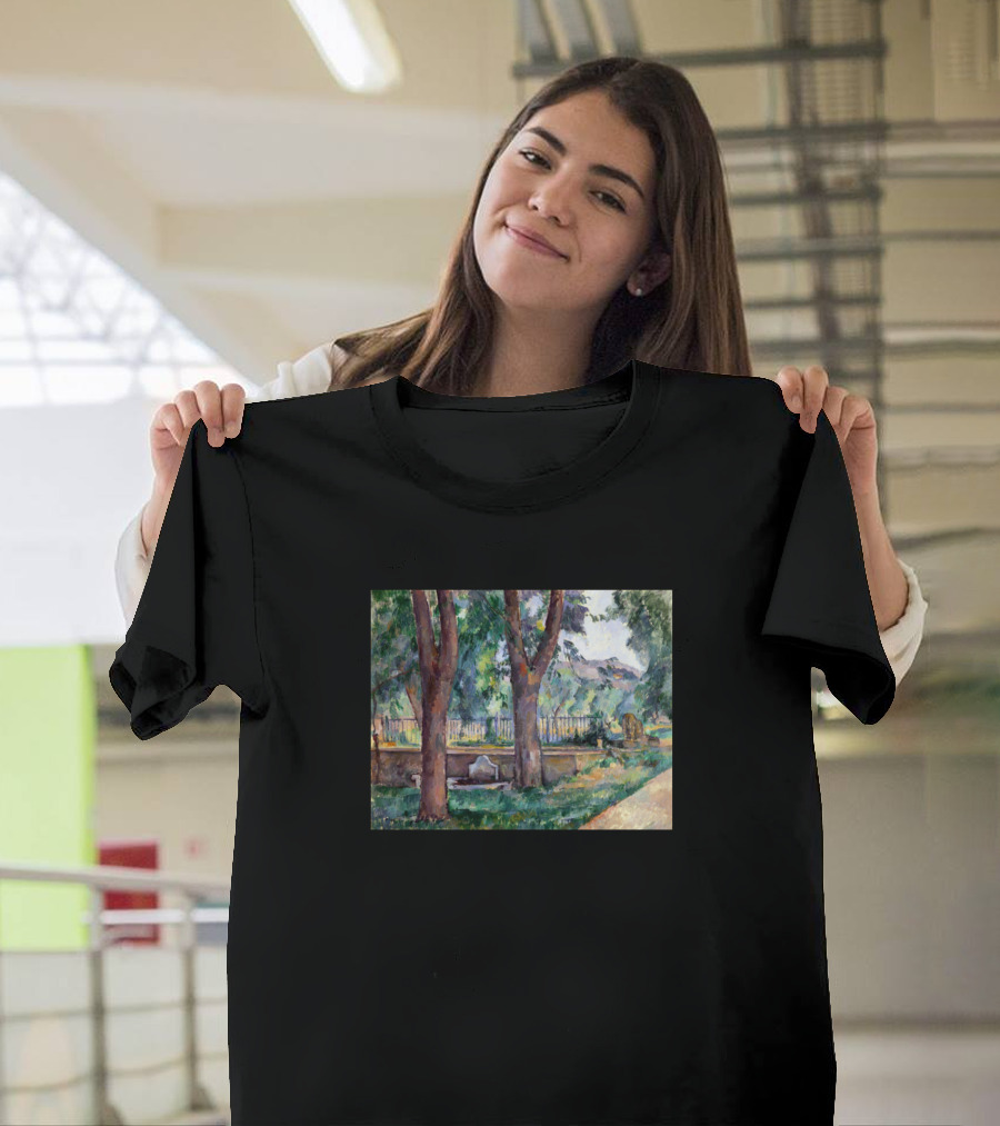 Paul Cezanne The Pool At The Jas De Bouffan Trees and Garden Scene T-Shirt