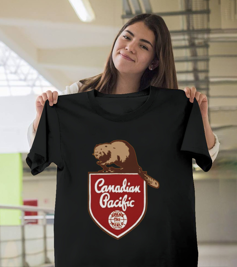 Canadian Pacific Spans the World Beaver Emblem T-Shirt