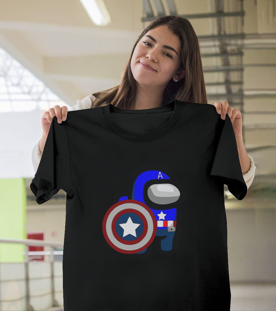 Captain America Among Us Crewmate Shield Star T-Shirt