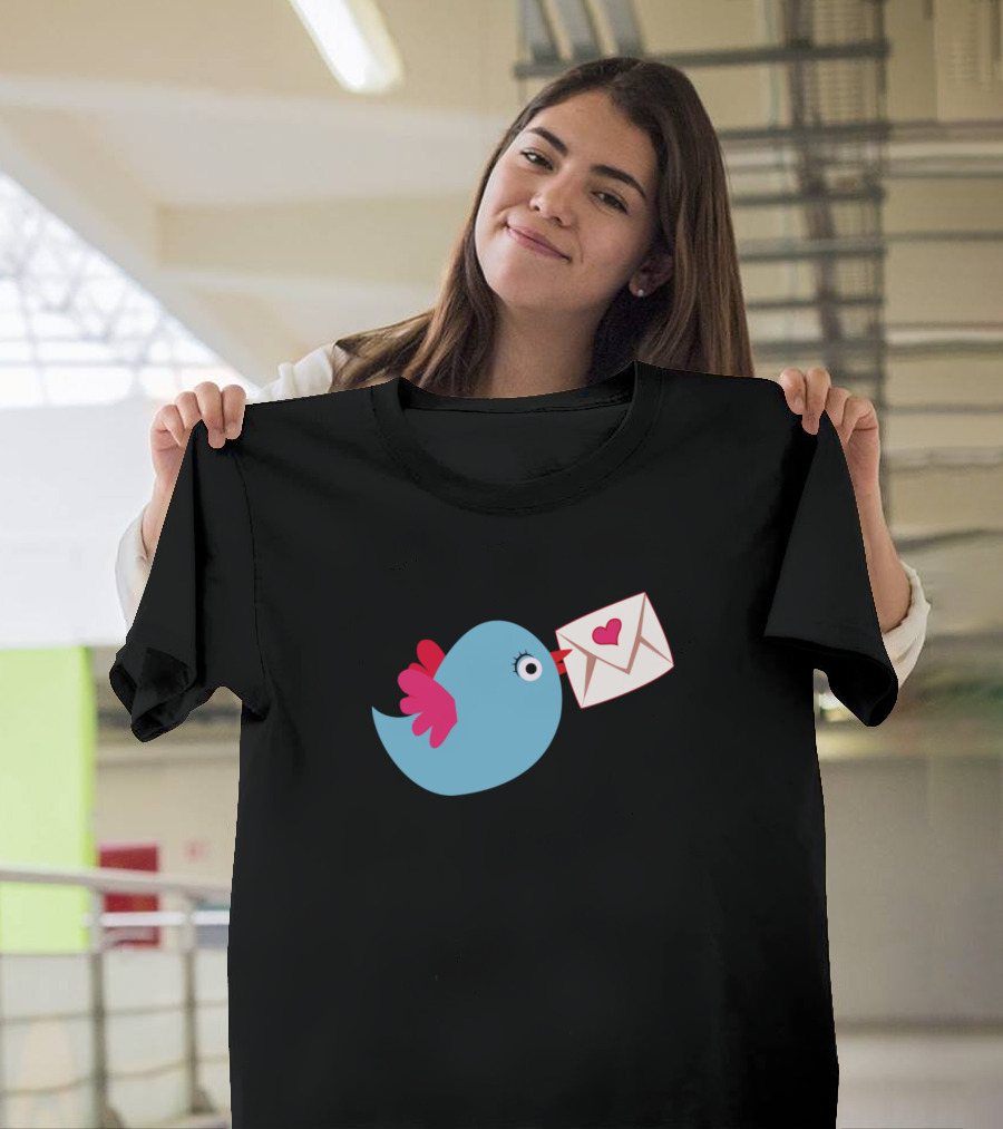 Cute Bird Heart Letter Funny Baby Lovely Desi T-Shirt