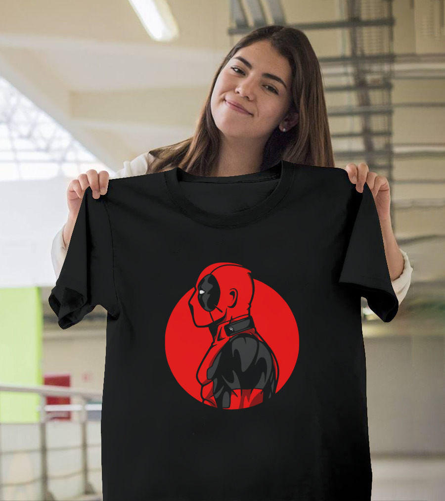 Deadpool Profile in Red Circle Super Heroes T-Shirt