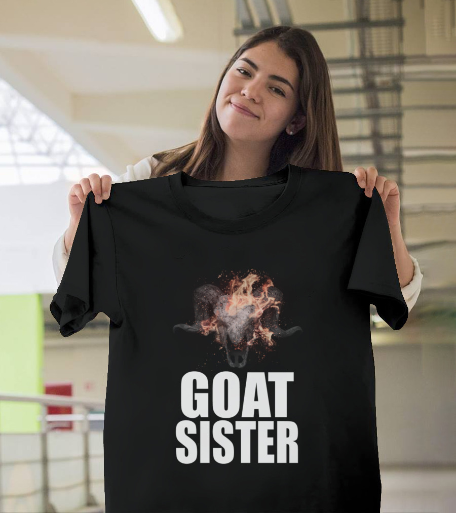 GOAT Sister Flaming Skull T-Shirt