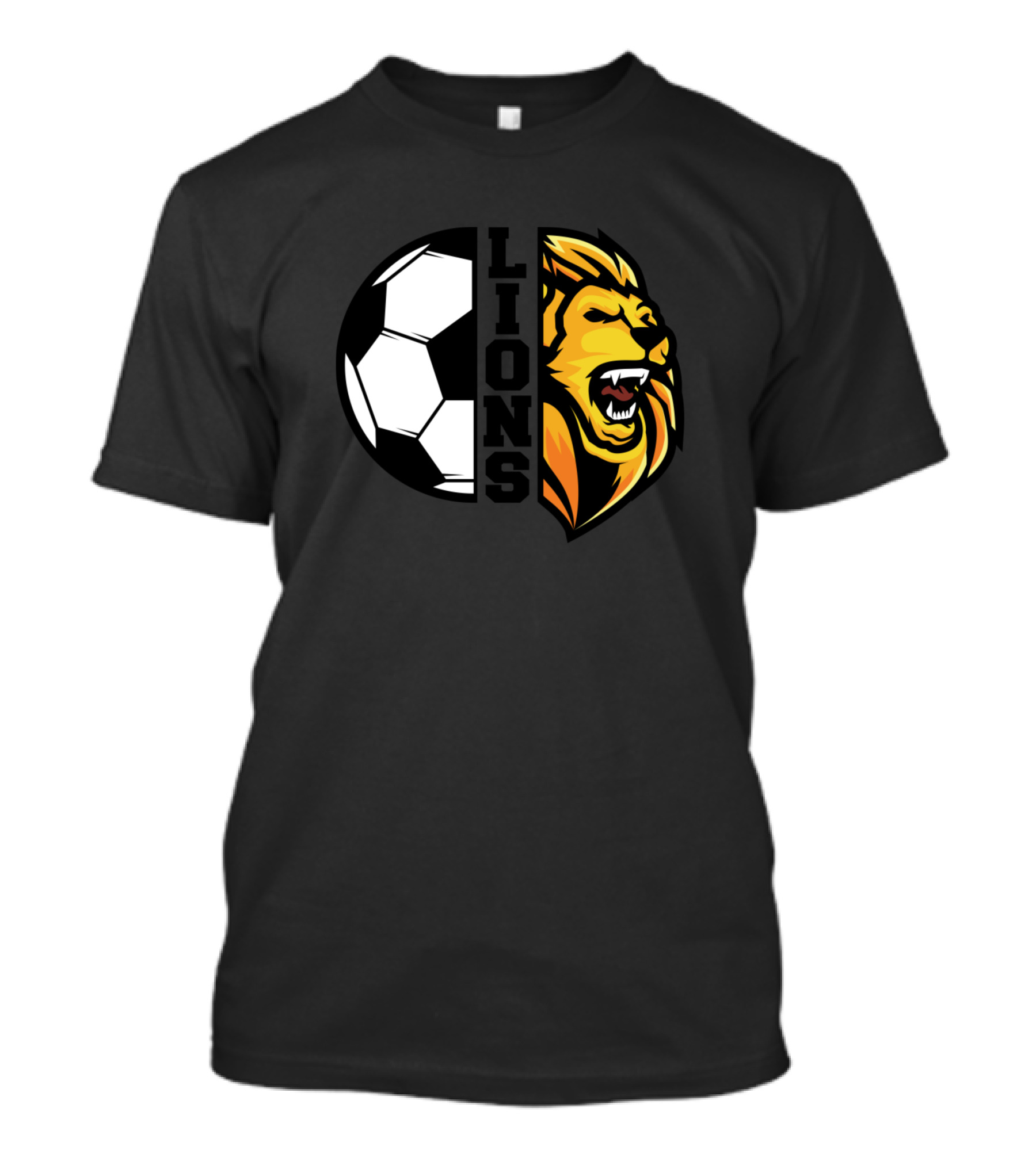 Lions Soccer Roaring Football Icon Half Ball Half Lion T-Shirt