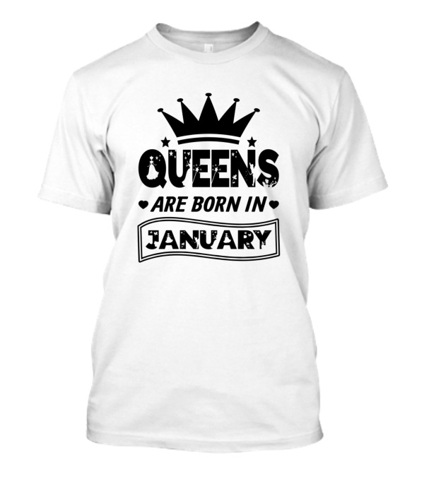 Queens Are Born In January Crowns And Stars T-Shirt