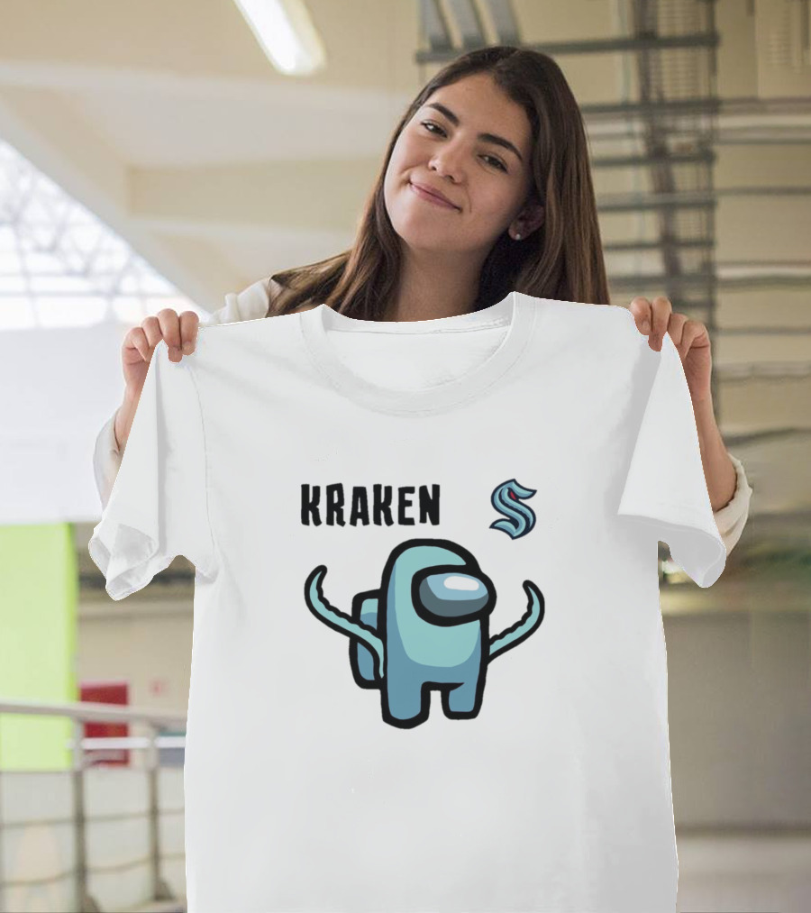Kraken Among Us Seattle S Logo Crewmate with Tentacles T-Shirt