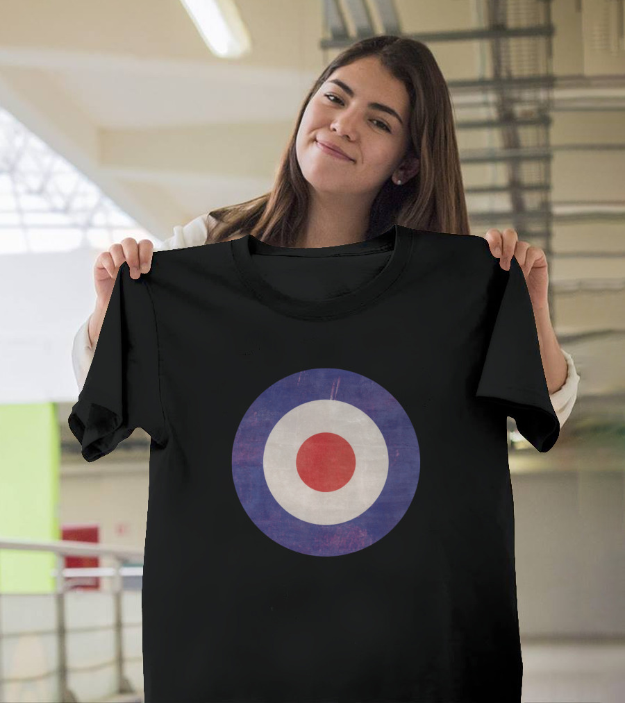 Mod Target Roundel with Vintage Distressed Look T-Shirt