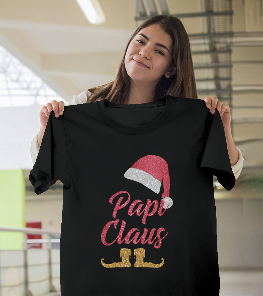 Papi Claus Funny Santa Hat Merry T-Shirt