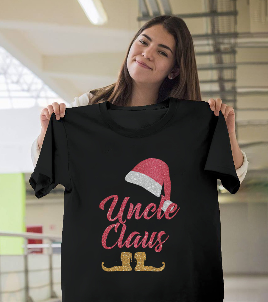 Uncle Claus Santa Hat Elf Shoes Merry T-Shirt