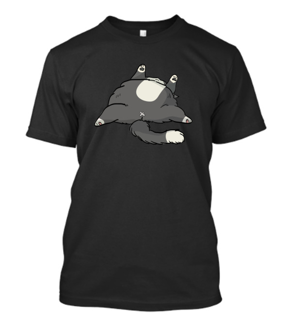 Grey Belly Up Sleeping Cat T-Shirt