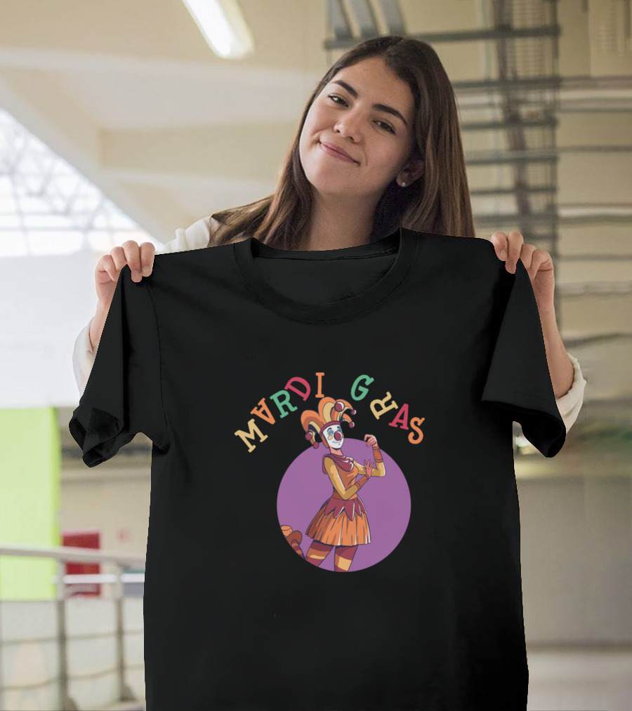 Mardi Gras Clown Party Carnival Festival Mask Playful Jester T-Shirt
