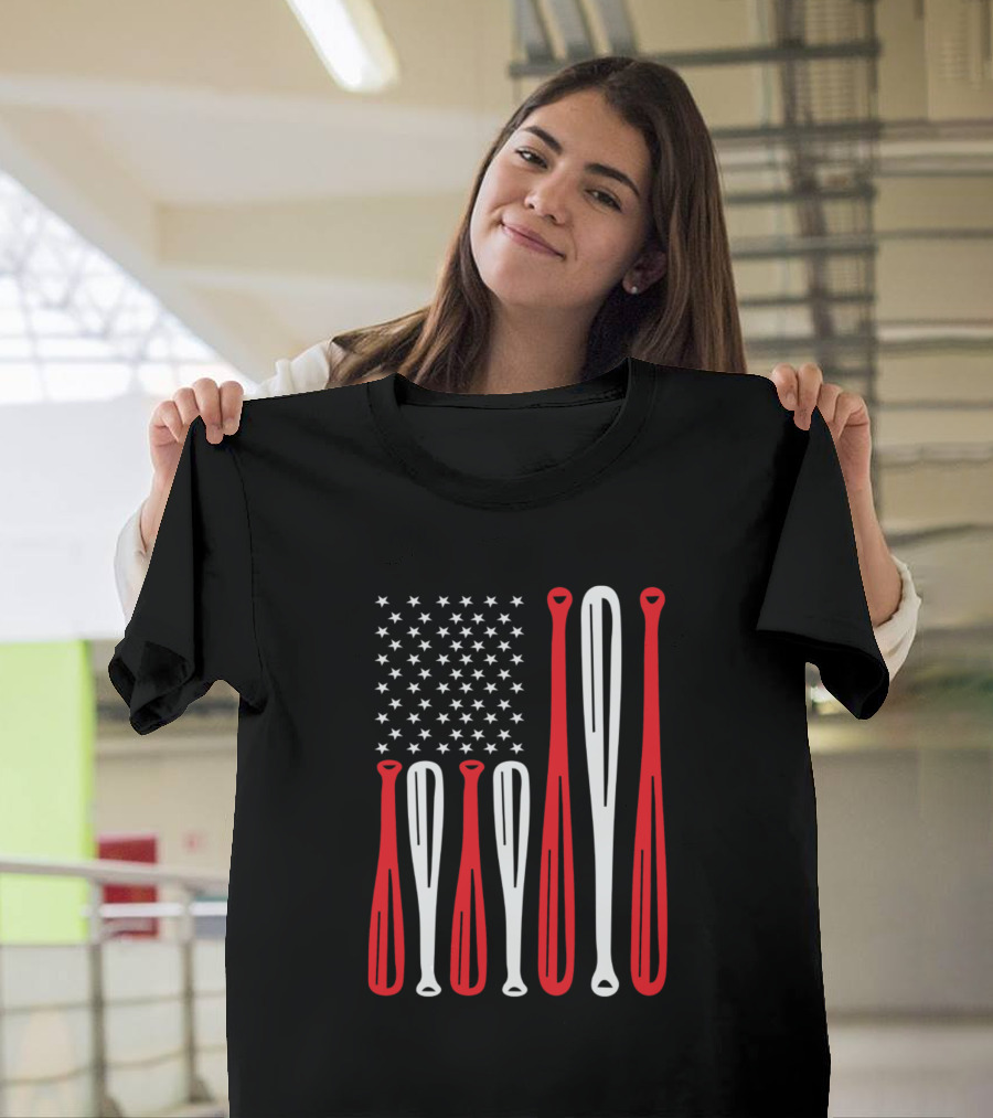 Old Navy Baseball Best Stars and Stripes Bat T-Shirt