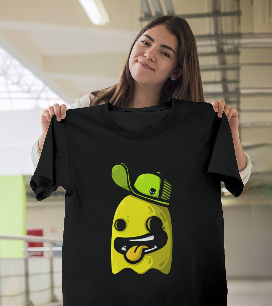 Yellow Ghost With Cap and Playful Tongue T-Shirt