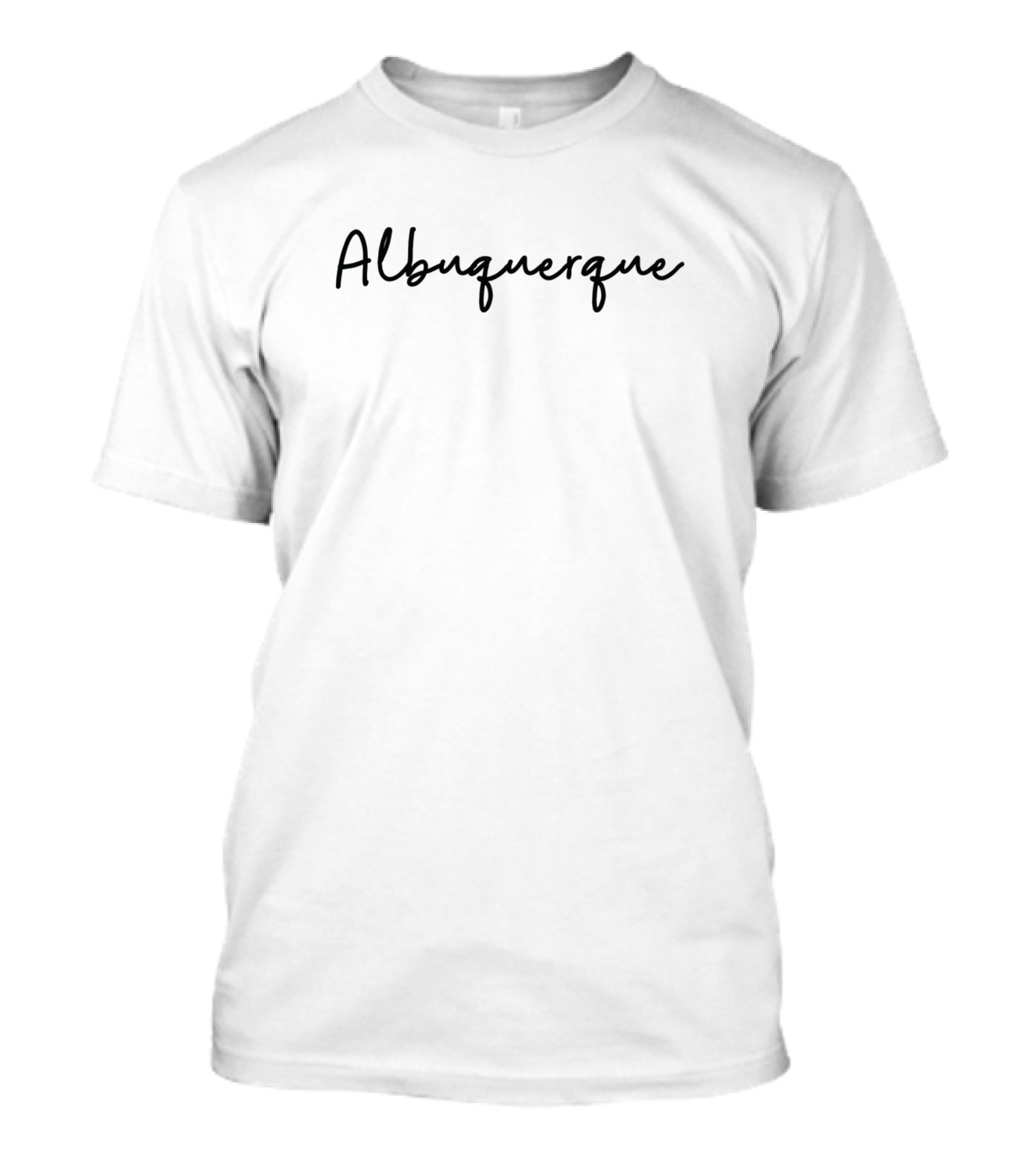Albuquerque New Mexico Black Flowing Handwritten T-Shirt