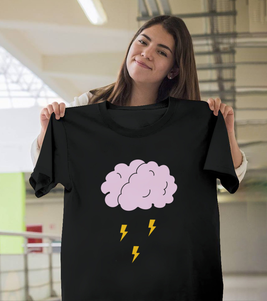 Brainstorming Cloud with Lightning Bolts T-Shirt