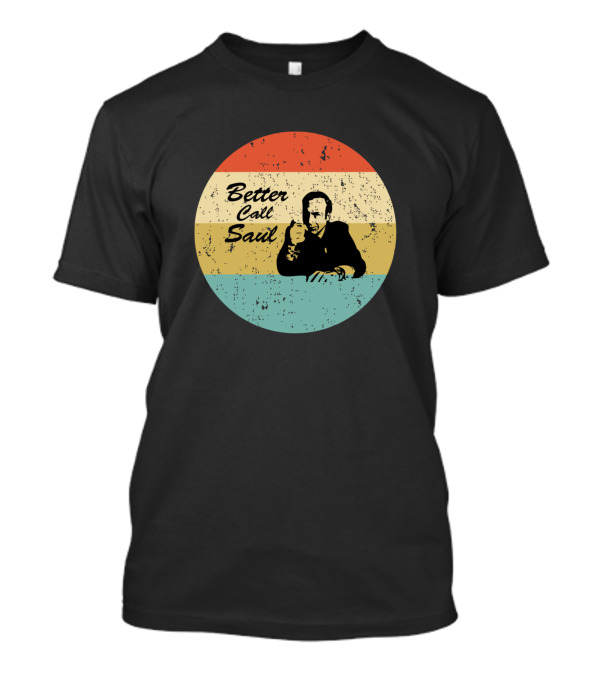 Better Call Saul Retro Circle Silhouette Vintage Stripes T-Shirt
