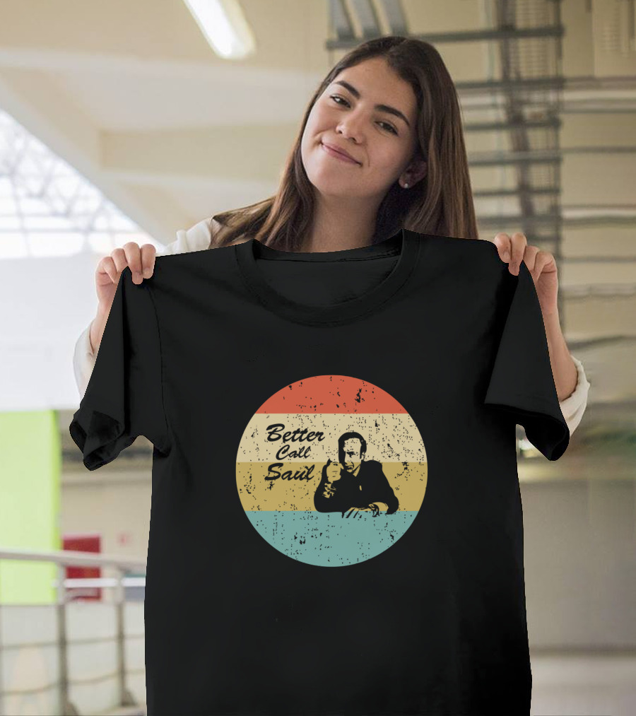 Better Call Saul Retro Circle Silhouette Vintage Stripes T-Shirt