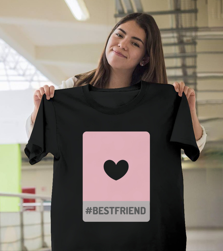 Bestfriend Heart Icon on Pink Background T-Shirt