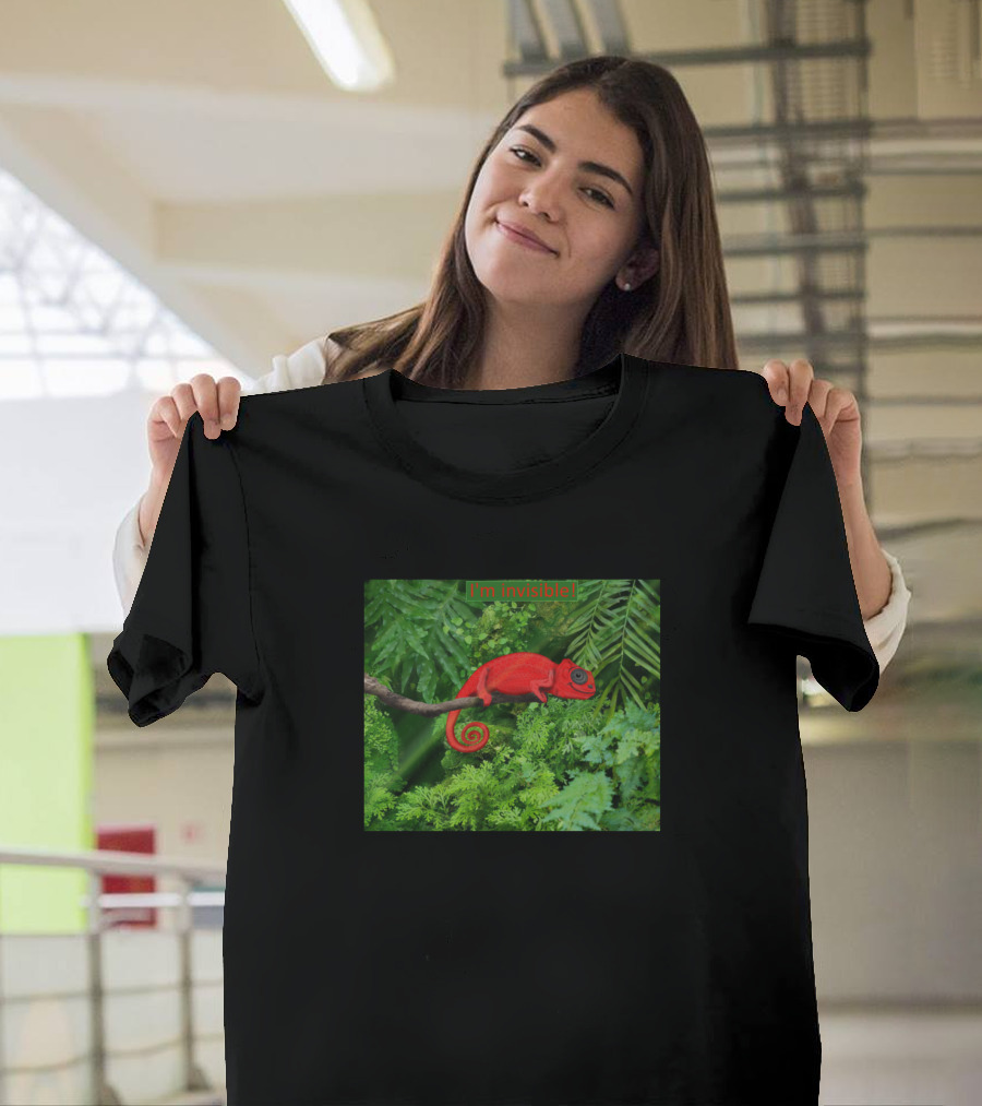 I'm Invisible Chameleon in Jungle Foliage T-Shirt