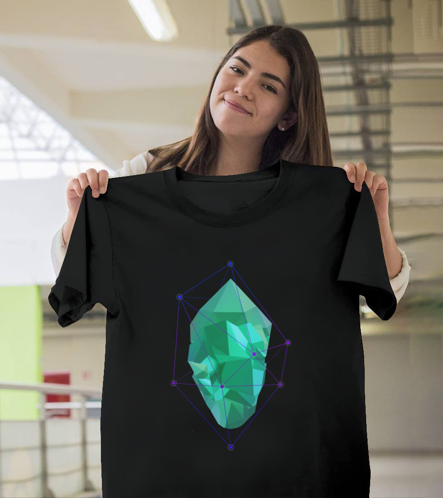 L Meraude Geometric Emerald Crystal T-Shirt