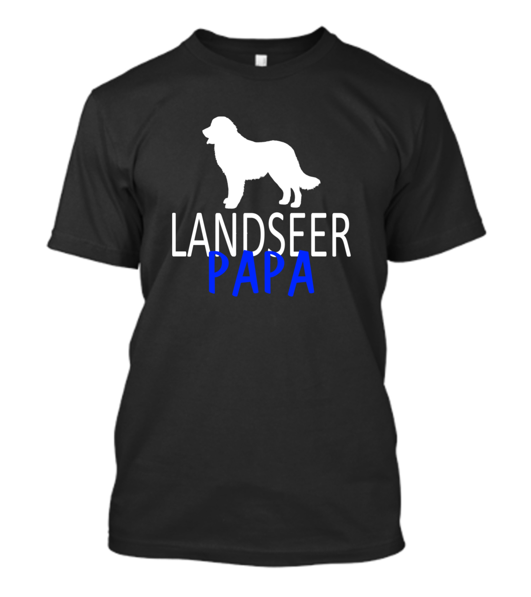 Landseer Papa Dog Dads Funny Birthday T-Shirt