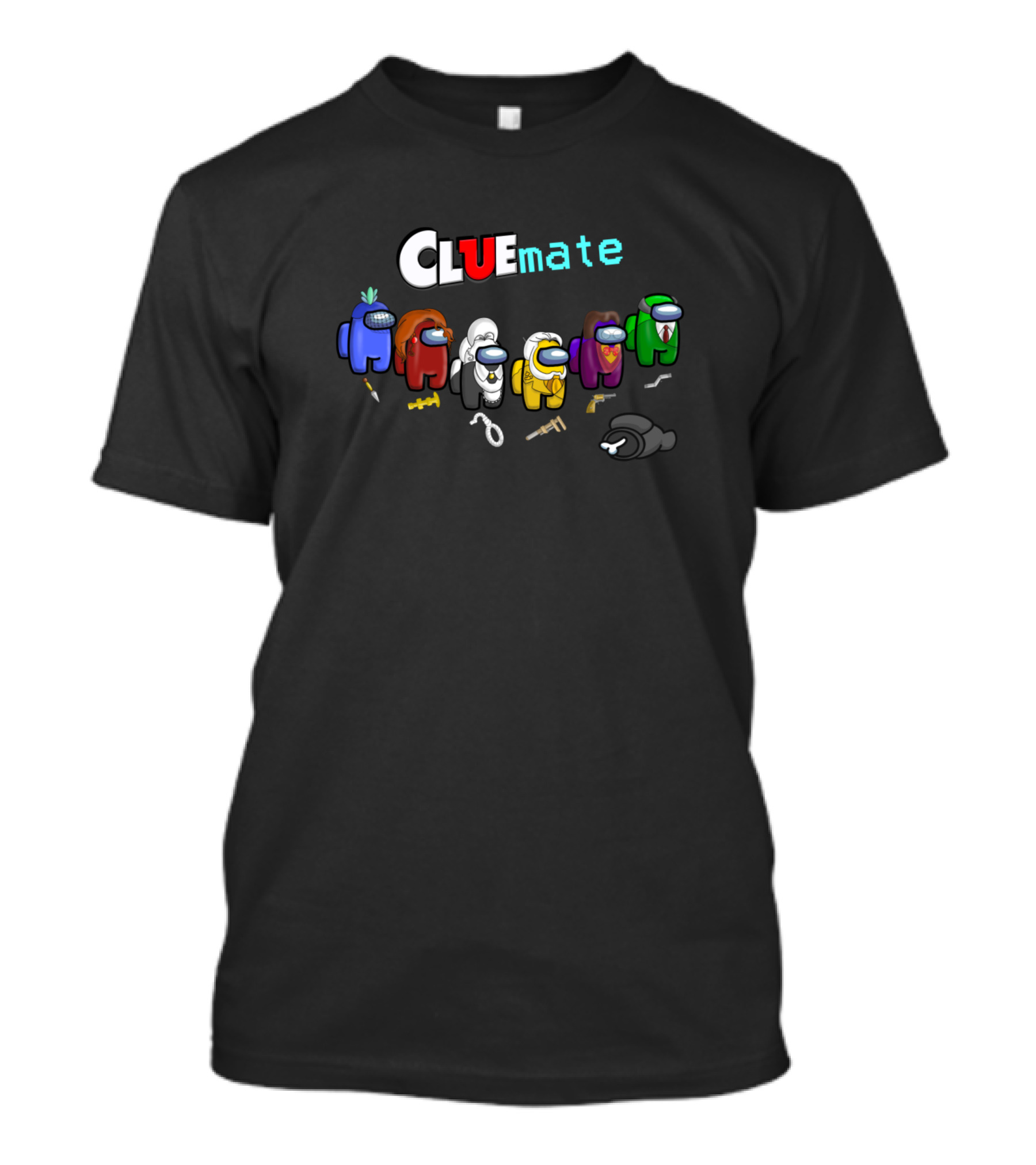 CLUEmate Among Us Characters With Mystery Objects T-Shirt