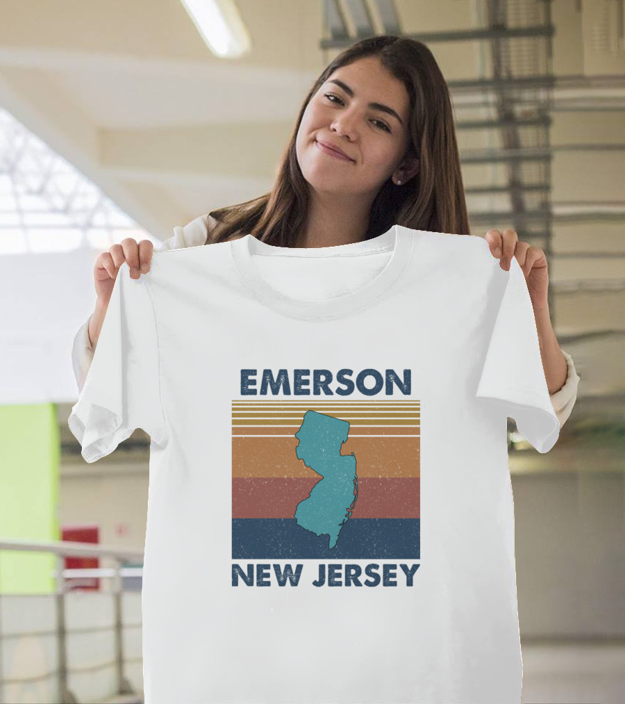 Emerson New Jersey Retro Map T-Shirt