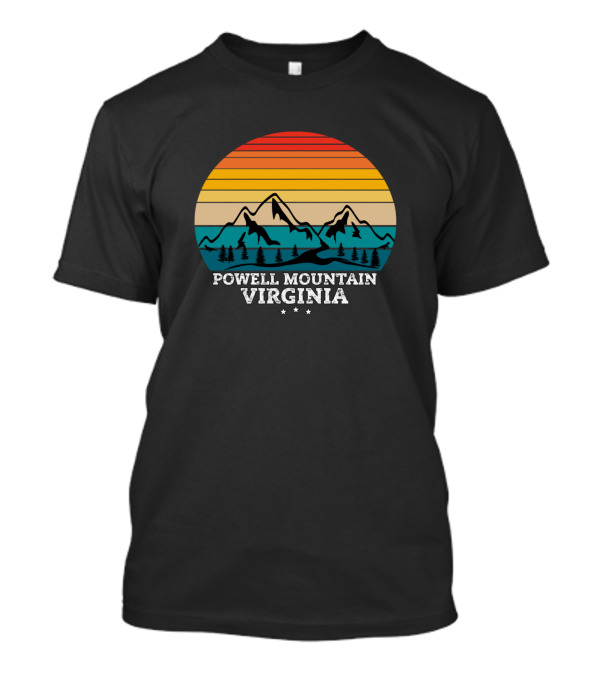 Powell Mountain Virginia Sunset Vintage Retro Mountain Scene T-Shirt